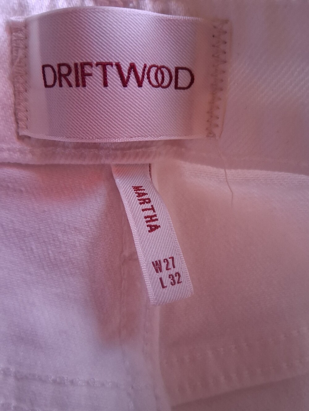 NWT Driftwood White Jeans Sz 27, 32" Inseam - Picture 3 of 6